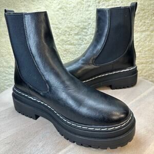 Madden Girl Stormi Womens Boots Size 8.5 Faux Leather Black Lug Boots New